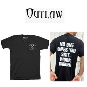 Outlaw Black Graphic T-Shirt for Men XL